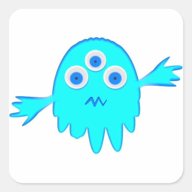 Radioactive Little Monster Square Sticker (Front)