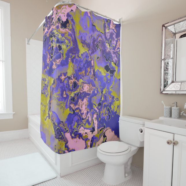 Radioactive Marble Shower Curtain (In Situ)