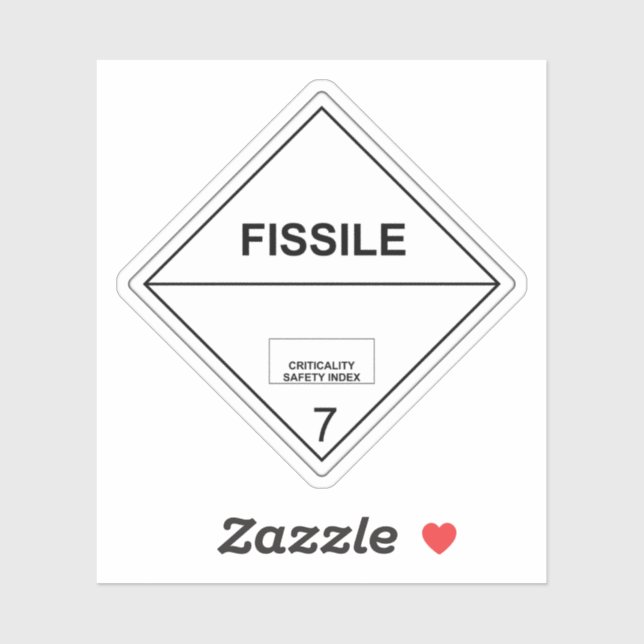 Radioactive Materials Transport Sign Fissile (Sheet)