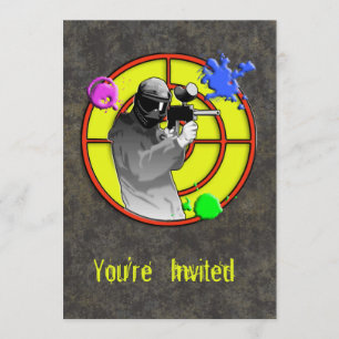 Radioactive Neon Paintball Shooter Invitation