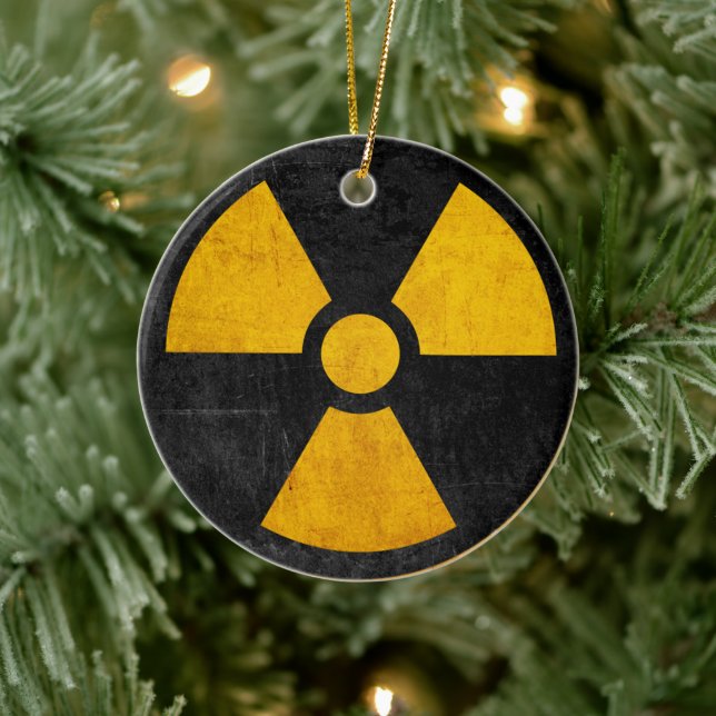 Radioactive Nuclear Reactor Yellow and Black Ceram Ceramic Ornament (Tree)