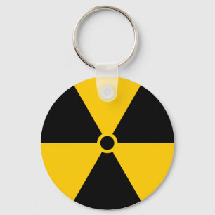 Radioactive Nuclear Reactor Yellow and Black Key Ring