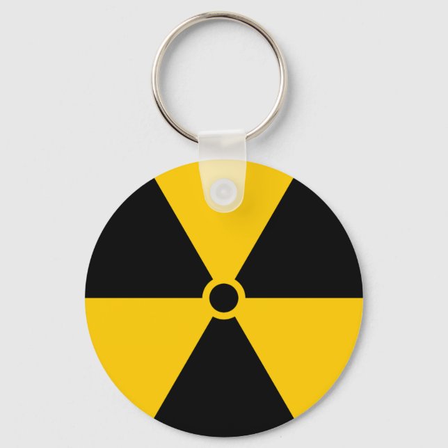 Radioactive Nuclear Reactor Yellow and Black Key Ring (Front)