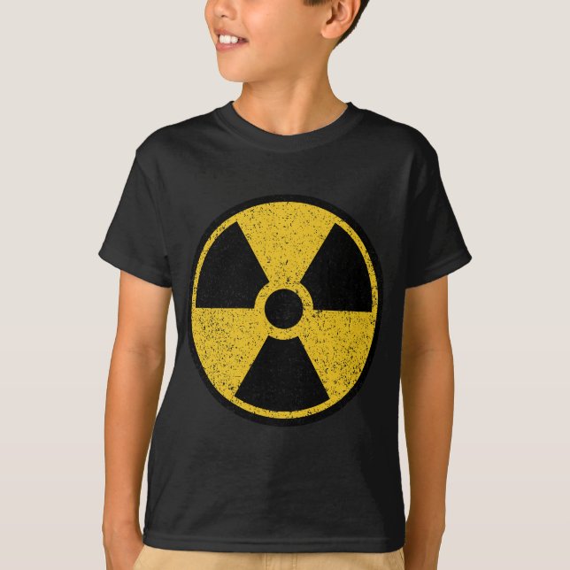 RADIOACTIVE NUCLEAR WARNING SYMBOL RADIATION SIGN  T-Shirt (Front)