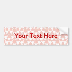 Radioactive pattern on red bumper sticker