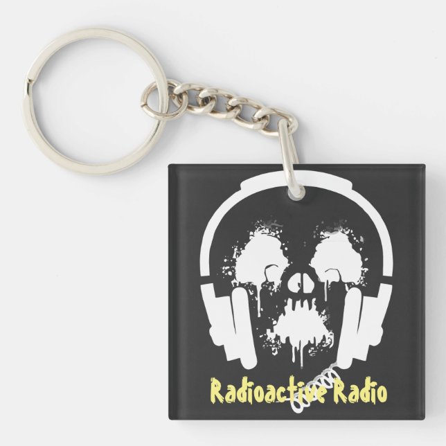 Radioactive Radio DJ Acrylic Key Ring (Front)