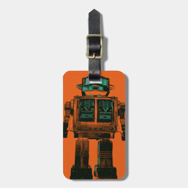 Radioactive Robot Rebellion Luggage Tag (Front Vertical)