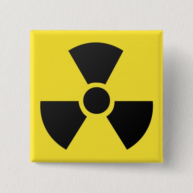 Radioactive Sign 15 Cm Square Badge (Front)