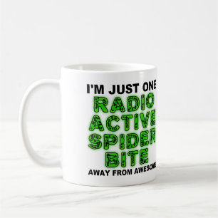 Radioactive Spider Bite Funny Mug or Travel Mug