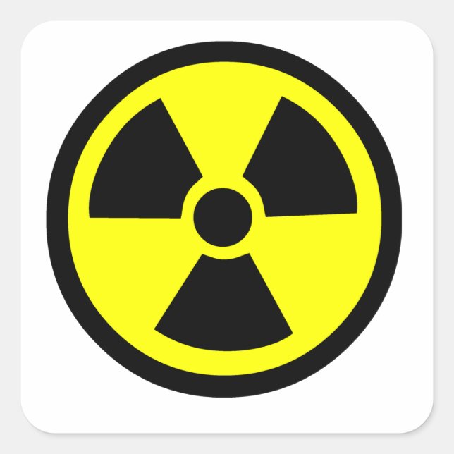 Radioactive Symbol Square Sticker (Front)