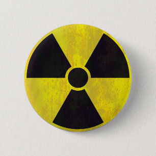 Radioactive Warning Sign 6 Cm Round Badge