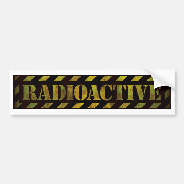Radioactive Warning Sign | Cool Grunge Bumper Sticker (Front)
