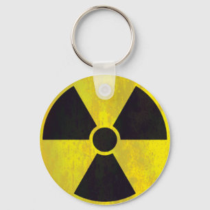 Radioactive Warning Sign Cool Grunge Key Ring