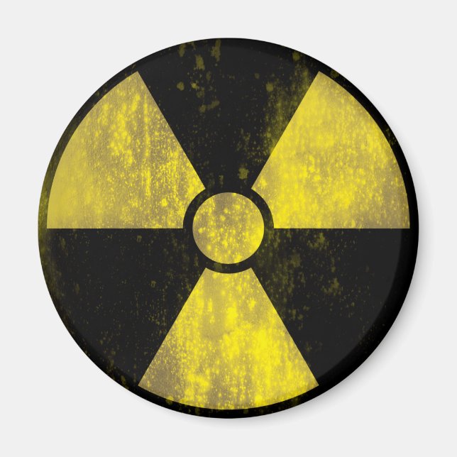 Radioactive Warning Sign | Cool Grunge Magnet (Front)
