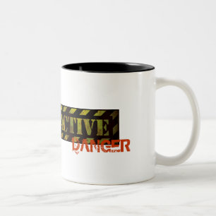 Radioactive Warning Sign Cool Grunge Two-Tone Coffee Mug