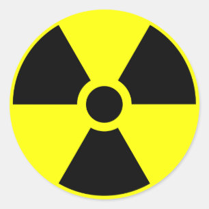 Radioactive warning stickers