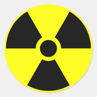 Radioactive warning stickers