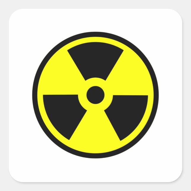 Radioactive Yellow And Black Symbol Square Sticker (Front)