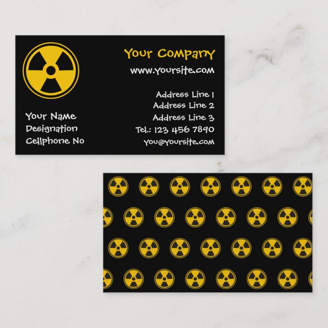 Radioactivity Warning Business Card (Front/Back)