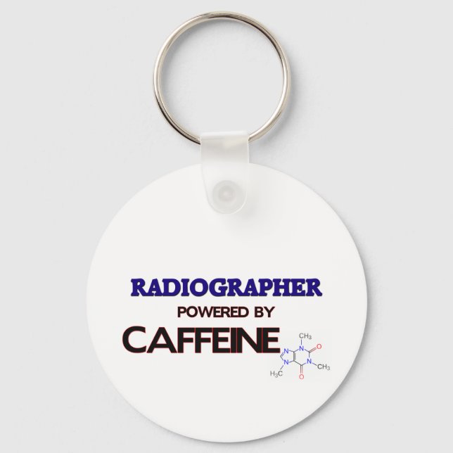 Radiographer Powered by caffeine Key Ring (Front)
