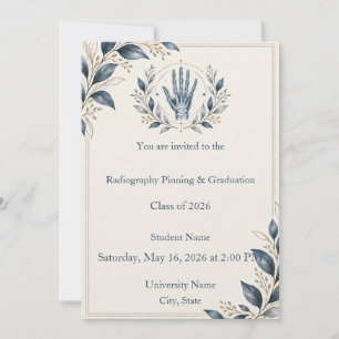 Radiography Graduation Invitation Slate Silver