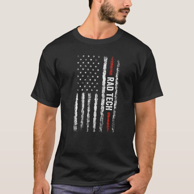 Radiologic Technologist Rad Tech US Flag Radiology T-Shirt (Front)