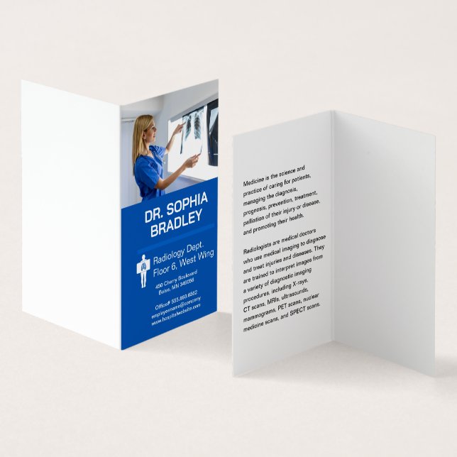 Radiologist Examining Patient X-ray Business Card (Inside and Outside)