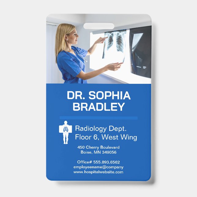 Radiologist Examining Patient X-ray ID Badge (Front)