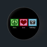 Radiologist Peace Love Radiology Chest X-Ray Tech 6 Cm Round Badge<br><div class="desc">Peace Love Radiology. This cute radiologist gift features a peace sign,  heart,  and x-ray for an x-ray technician or radiologic technologist.</div>