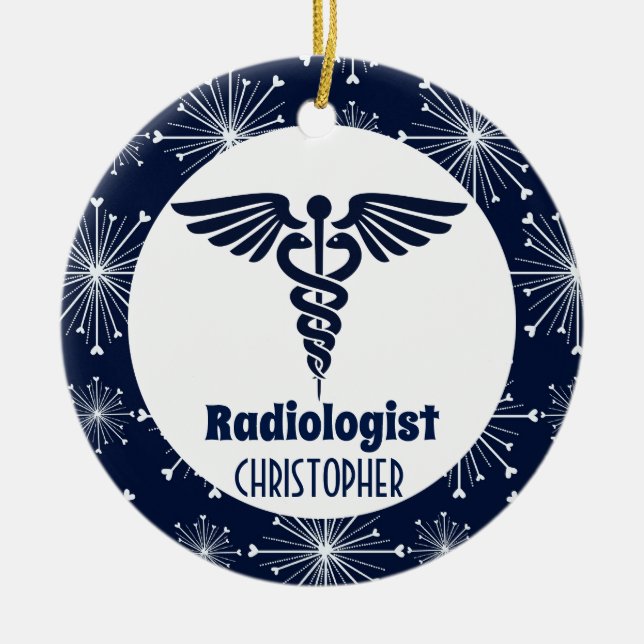 Radiologist Personalised Gift Ceramic Ornament (Front)