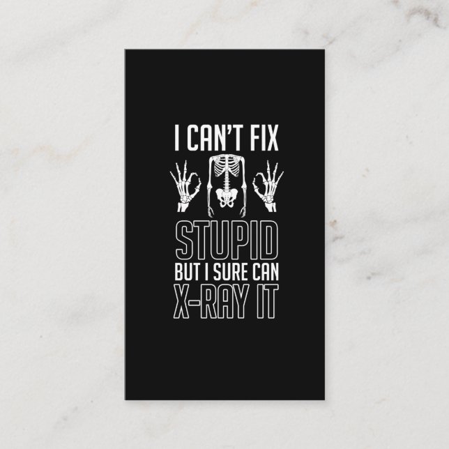 Radiologist Skeleton X-Ray Technician Radiology Business Card (Front)