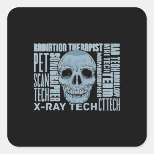 Radiologist X-Ray Skull Radiology Tech Radiologic Square Sticker