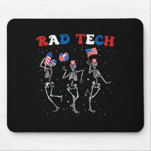 Radiology 4th Of July Rad Tech X-ray Tech Skeleton Mouse Pad