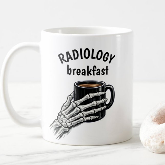 RADIOLOGY Breakfast Coffee Skeleton Hand Mug (Creator Uploaded)