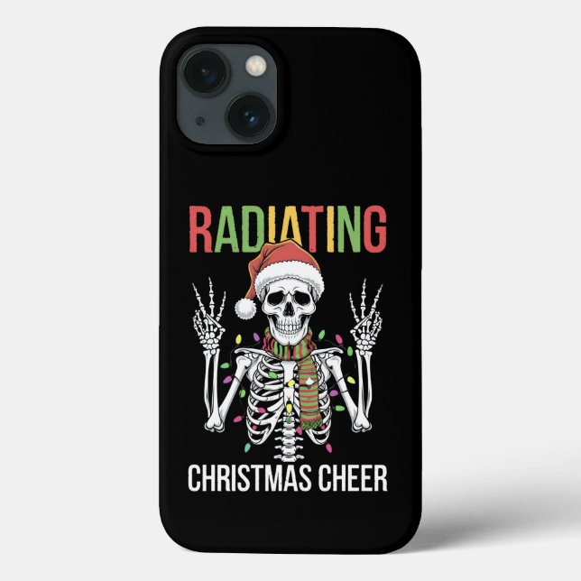 Radiology Christmas Santa Skeleton Xray Technician Case-Mate iPhone Case (Back)