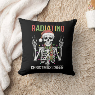 Radiology Christmas Santa Skeleton Xray Technician Cushion