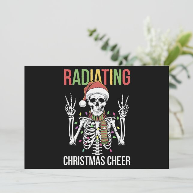 Radiology Christmas Santa Skeleton Xray Technician Holiday Card (Standing Front)