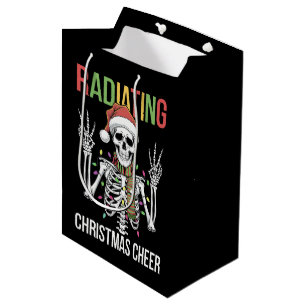 Radiology Christmas Santa Skeleton Xray Technician Medium Gift Bag