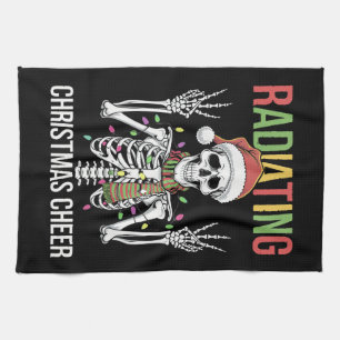 Radiology Christmas Santa Skeleton Xray Technician Tea Towel