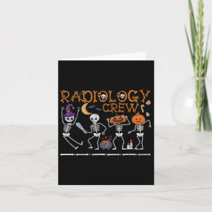 Radiology Crew Dancing Skeleton Funny Halloween Pa Card
