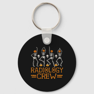 Radiology Crew Dancing Skeleton Pumpkin Fun Hallow Key Ring