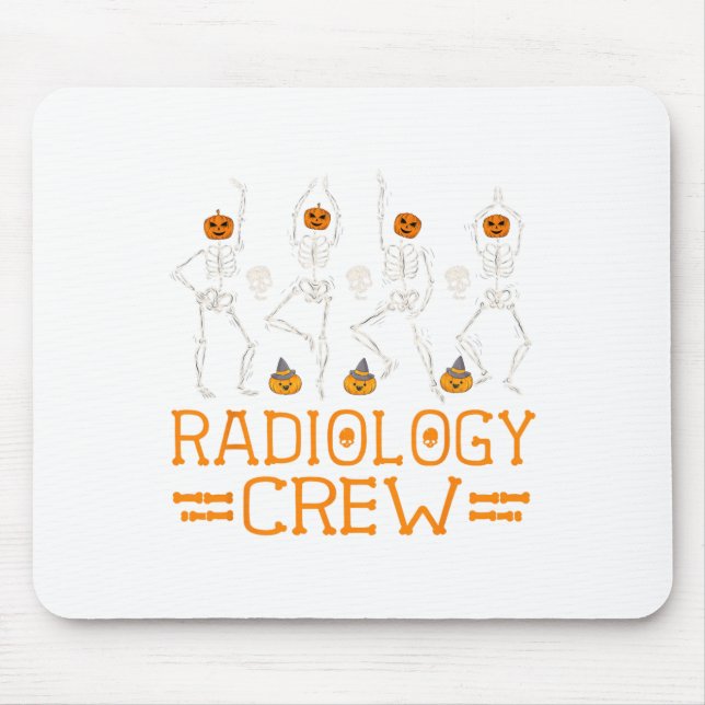 Radiology Crew Dancing Skeleton Pumpkin Fun Hallow Mouse Pad (Front)