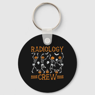 Radiology Crew Dancing Skeleton Pumpkin Funny Hall Key Ring