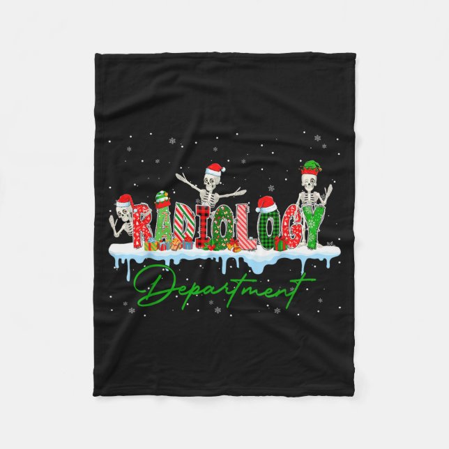 Radiology Department Xray Tech Ct Mri Merry Christ Fleece Blanket (Front)