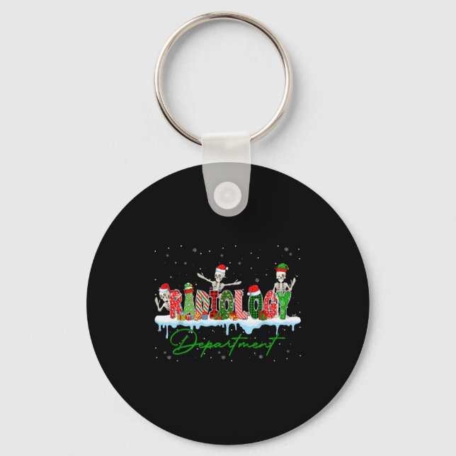 Radiology Department Xray Tech Ct Mri Merry Christ Key Ring (Front)