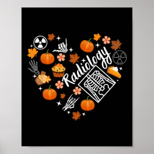 Radiology Fall Heart Xray Tech Autumn Pumpkin Than Poster