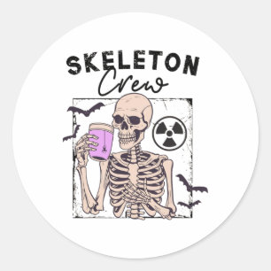Radiology Halloween Xray Tech Skeleton Coffee Crew Classic Round Sticker