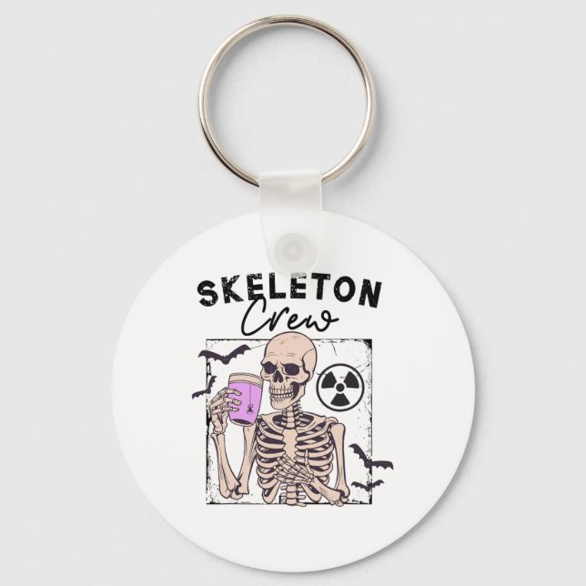 Radiology Halloween Xray Tech Skeleton Coffee Crew Key Ring (Front)