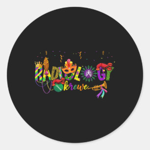 Radiology Krewe Mardi Gras Eye Mask Rad Tech New O Classic Round Sticker