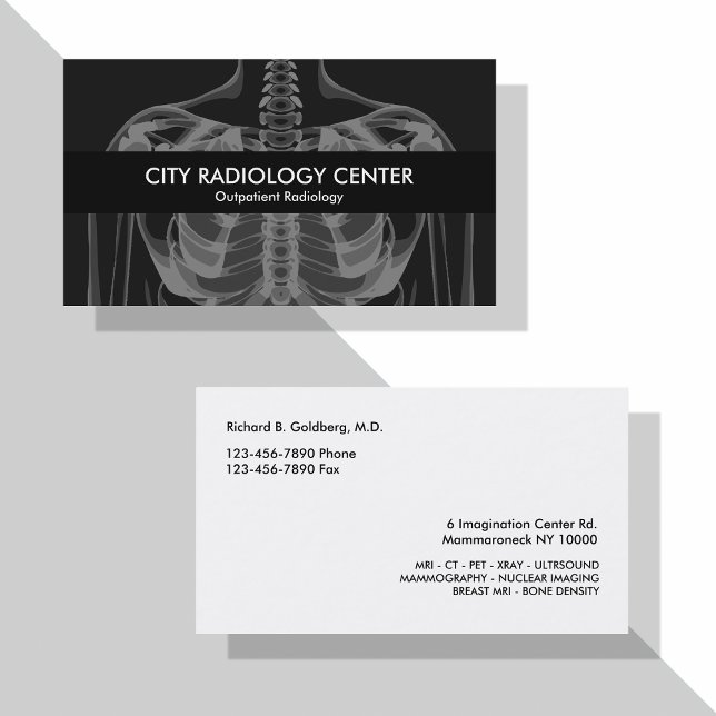 Radiology Lab Business Cards (Creator Uploaded)